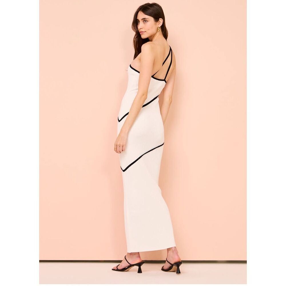 Significant Other Maple Ribbed Knit Maxi Dress In Ivory Contras Size 4 NWT - Picture 3 of 6